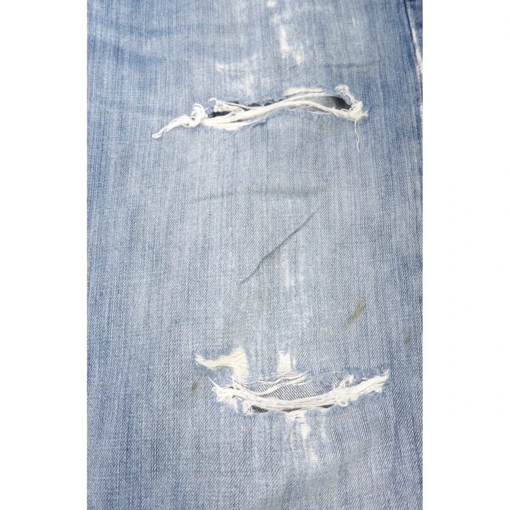 Y2K Levis 527 Slim Bootcut Jeans Men W33xL30 Distressed Light Wash Denim Western